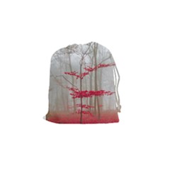 Magic Forest In Red And White Drawstring Pouches (Small) 