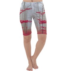 Magic Forest In Red And White Cropped Leggings 