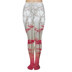 Magic Forest In Red And White Women s Tights by wsfcow