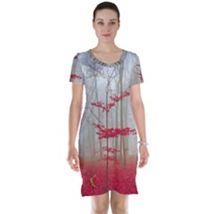 Magic Forest In Red And White Short Sleeve Nightdress