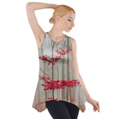 Magic Forest In Red And White Side Drop Tank Tunic by wsfcow