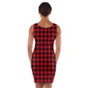 Lumberjack Plaid Fabric Pattern Red Black Wrap Front Bodycon Dress View2