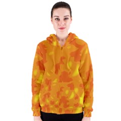 Orange Decor Women s Zipper Hoodie by Valentinaart