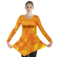 Orange Decor Long Sleeve Tunic  by Valentinaart