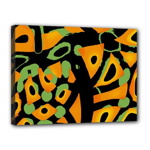 Abstract Animal Print Canvas 16  X 12  by Valentinaart