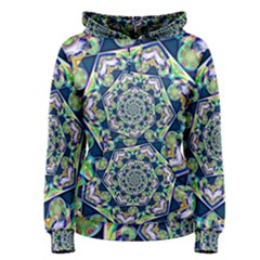 Power Spiral Polygon Blue Green White Women s Pullover Hoodie by EDDArt