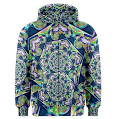 Power Spiral Polygon Blue Green White Men s Zipper Hoodie by EDDArt