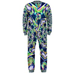 Power Spiral Polygon Blue Green White Onepiece Jumpsuit (men) 