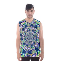 Power Spiral Polygon Blue Green White Men s Basketball Tank Top by EDDArt