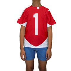 New Zealand State Highway 1 Kids  Short Sleeve Swimwear