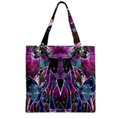 Sly Dog Modern Grunge Style Blue Pink Violet Grocery Tote Bag by EDDArt