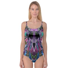 Sly Dog Modern Grunge Style Blue Pink Violet Camisole Leotard  by EDDArt