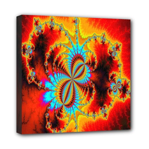 Crazy Mandelbrot Fractal Red Yellow Turquoise Mini Canvas 8  X 8  by EDDArt