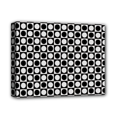 Modern Dots In Squares Mosaic Black White Deluxe Canvas 14  X 11  by EDDArt