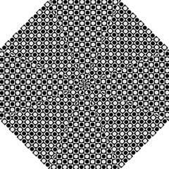 Modern Dots In Squares Mosaic Black White Hook Handle Umbrellas (medium)
