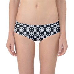 Modern Dots In Squares Mosaic Black White Classic Bikini Bottoms by EDDArt