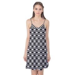 Modern Dots In Squares Mosaic Black White Camis Nightgown by EDDArt