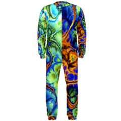 Abstract Fractal Batik Art Green Blue Brown Onepiece Jumpsuit (men)  by EDDArt