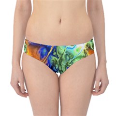 Abstract Fractal Batik Art Green Blue Brown Hipster Bikini Bottoms by EDDArt