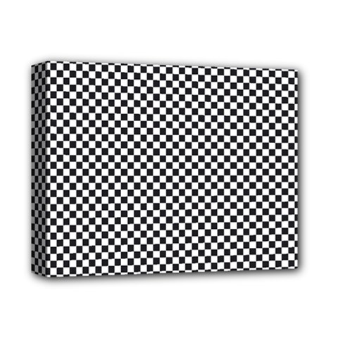 Sports Racing Chess Squares Black White Deluxe Canvas 14  X 11  by EDDArt