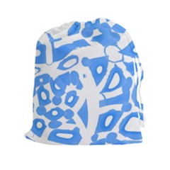Blue Summer Design Drawstring Pouches (xxl) by Valentinaart