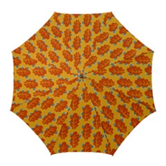 Bugs Eat Autumn Leaf Pattern Golf Umbrellas by CreaturesStore