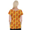 Bugs Eat Autumn Leaf Pattern Women s Cap Sleeve Top View2