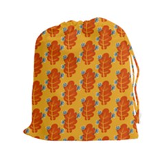 Bugs Eat Autumn Leaf Pattern Drawstring Pouches (xxl) by CreaturesStore
