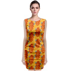 Bugs Eat Autumn Leaf Pattern Classic Sleeveless Midi Dress by CreaturesStore