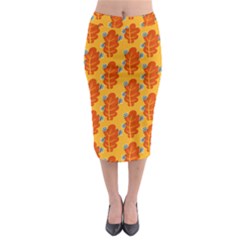 Bugs Eat Autumn Leaf Pattern Midi Pencil Skirt by CreaturesStore