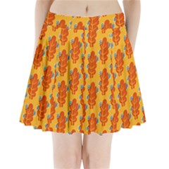 Bugs Eat Autumn Leaf Pattern Pleated Mini Skirt by CreaturesStore