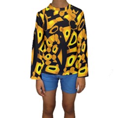Yellow Design Kids  Long Sleeve Swimwear by Valentinaart
