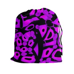 Purple Design Drawstring Pouches (xxl) by Valentinaart