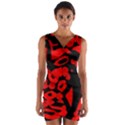 Red design Wrap Front Bodycon Dress View1