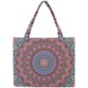 Abstract Painting Mandala Salmon Blue Green Mini Tote Bag View1