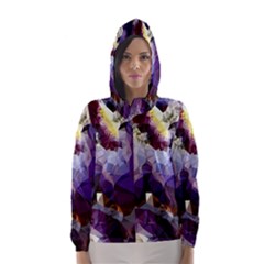 Purple Abstract Geometric Dream Hooded Wind Breaker (women) by DanaeStudio