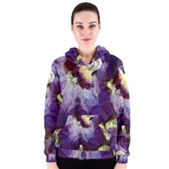 Purple Abstract Geometric Dream Women s Zipper Hoodie by DanaeStudio