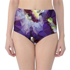 Purple Abstract Geometric Dream High-waist Bikini Bottoms by DanaeStudio