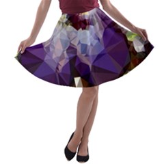 Purple Abstract Geometric Dream A-line Skater Skirt by DanaeStudio