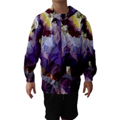 Purple Abstract Geometric Dream Hooded Wind Breaker (kids) by DanaeStudio