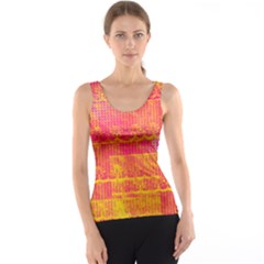 Yello And Magenta Lace Texture Tank Top by DanaeStudio