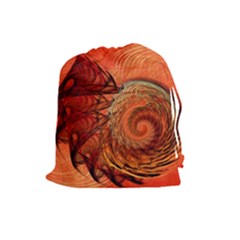 Nautilus Shell Abstract Fractal Drawstring Pouches (Large) 