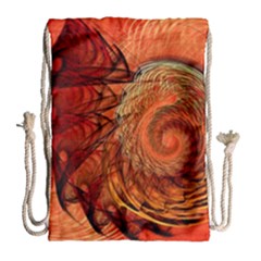 Nautilus Shell Abstract Fractal Drawstring Bag (Large)