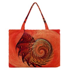 Nautilus Shell Abstract Fractal Medium Zipper Tote Bag