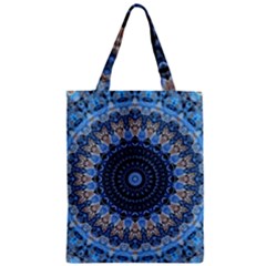 Feel Blue Mandala Zipper Classic Tote Bag by designworld65