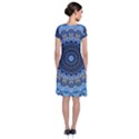 Feel Blue Mandala Short Sleeve Front Wrap Dress View2