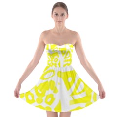Yellow Sunny Design Strapless Bra Top Dress by Valentinaart