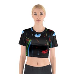 Black Magic Woman Cotton Crop Top by Valentinaart