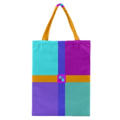 Right Angle Squares Stripes Cross Colored Classic Tote Bag by EDDArt