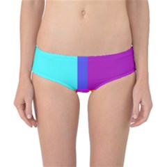 Right Angle Squares Stripes Cross Colored Classic Bikini Bottoms by EDDArt